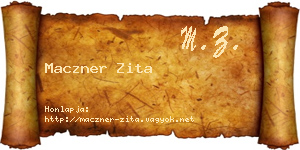 Maczner Zita névjegykártya