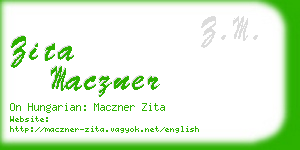 zita maczner business card